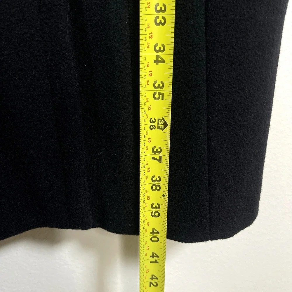 Etcetera Warm Wool Cashmere Blend Hooded Toggle Over Coat Size‎ 8 Black EUC